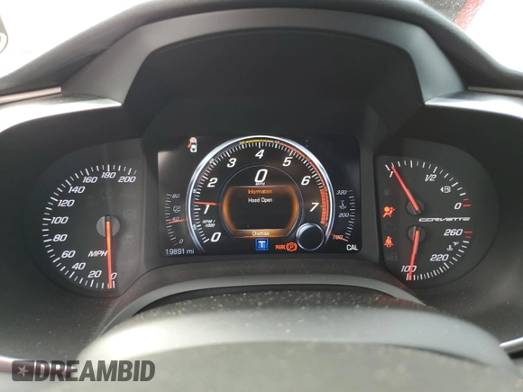 2017 Chevrolet Corvette Grand Sport 2LT with VIN 1G1YX2D77H5111816, listed as a Copart auction lot 74997504 with 19,891 mi miles and Non Repairable. Bid and sale history available at carsss.com. Image 9.