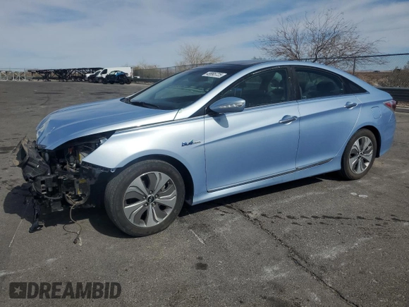 2015 Hyundai Sonata Hybrid Limited with VIN KMHEC4A48FA128958, listed as a Copart auction lot 49995725 with 100,631 mi miles and Salvage Title. Bid and sale history available at carsss.com. Image 1.