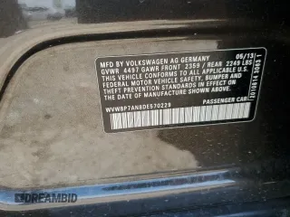 2013 Volkswagen CC R-Line with VIN WVWBP7AN8DE570229, listed as a Copart auction lot 58868614 with 92,166 mi miles and Salvage Title. Bid and sale history available at carsss.com. Image 12.
