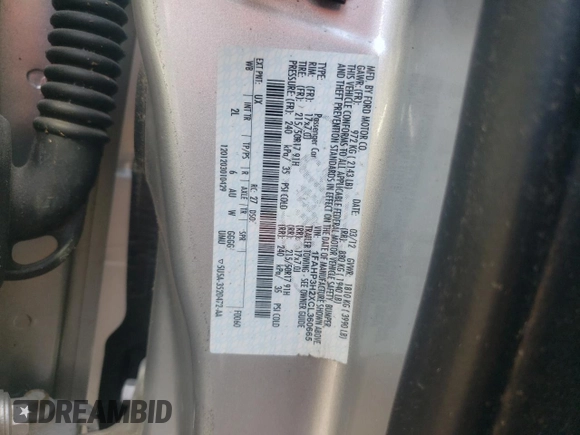 2012 Ford Focus SEL with VIN 1FAHP3H2XCL360665, listed as a Copart auction lot 53663585 with 53,071 mi miles and Salvage Title. Bid and sale history available at carsss.com. Image 12.