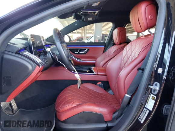 2023 Mercedes-Benz S-Class S 580 with VIN W1K6G7GB9PA176965, listed as a Copart auction lot 48893445 with 27,174 mi miles and Salvage Title. Bid and sale history available at carsss.com. Image 7.