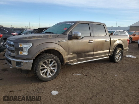 2015 Ford F-150 XLT with VIN 1FTEW1EG0FKF04593, listed as a Copart auction lot 81750364 with 142,603 mi miles and Salvage Title. Bid and sale history available at carsss.com. Image 1.