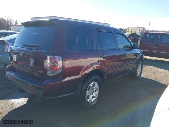 2007 Honda Pilot LX with VIN 2HKYF18167H510970, listed as a IAAI auction lot 40827681 with 119,011 mi miles. Bid and sale history available at carsss.com. Image 4.