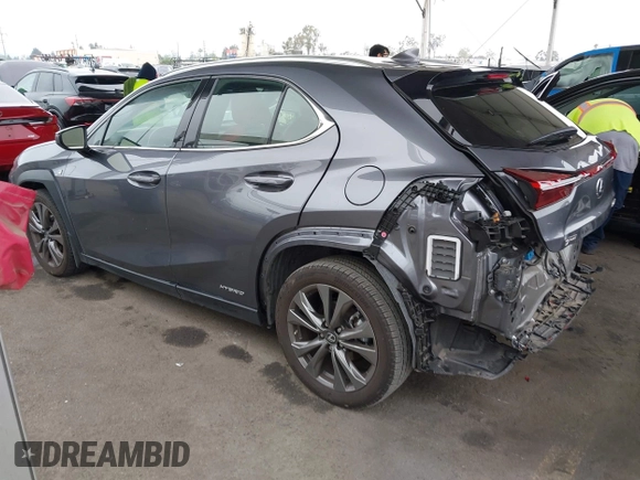 2020 Lexus UX 250h F Sport with VIN JTHR9JBH0L2025493, listed as a IAAI auction lot 42175227 with 18,315 mi miles and . Bid and sale history available at DreamBid. Image 3.