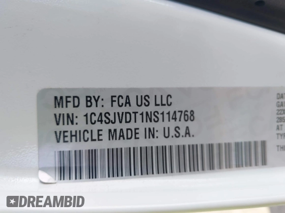 2022 Jeep Wagoneer Series III with VIN 1C4SJVDT1NS114768, listed as a IAAI auction lot 42532627 with 47,071 mi miles and . Bid and sale history available at DreamBid. Image 9.