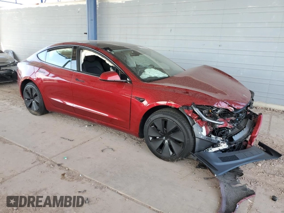 2025 Tesla Model 3 Long Range with VIN 5YJ3E1EA4SF890321, listed as a Copart auction lot 51505955 with 5,075 mi miles and Salvage title. Bid and sale history available at DreamBid. Image 4.