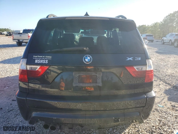 2007 BMW X3 3.0si with VIN WBXPC93407WF14596, listed as a Copart auction lot 86852514 with 193,684 mi miles and Salvage Title. Bid and sale history available at carsss.com. Image 6.