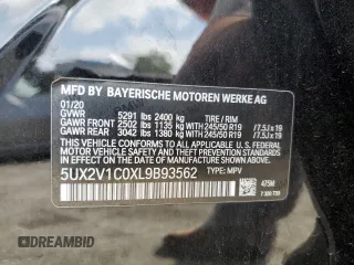 2020 BMW X4 xDrive30i z VIN 5UX2V1C0XL9B93562, wystawiony jako Copart lot #56180595 z przebiegiem 71 667 mil mil oraz Szkoda całkowita • Salvage title. Historia ofert i sprzedaży dostępna na DreamBid. Obrazek 14.
