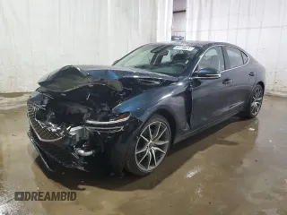 2023 Genesis G70 2.0T with VIN KMTG34TA5PU126988, listed as a Copart auction lot 73927763 with 7,649 mi miles and Clean Title. Bid and sale history available at DreamBid. Image 1.