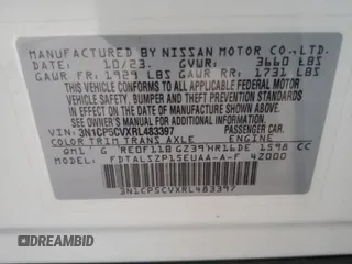 2024 Nissan Kicks SV with VIN 3N1CP5CVXRL483397, listed as a Copart auction lot 47669215 with 8,144 mi miles and Salvage Title. Bid and sale history available at carsss.com. Image 14.