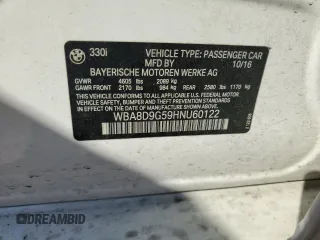 2017 BMW 3 Series 330i xDrive with VIN WBA8D9G59HNU60122, listed as a Copart auction lot 51227115 with 81,368 mi miles and Salvage Title. Bid and sale history available at carsss.com. Image 12.