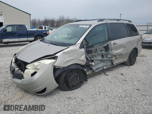 2005 Toyota Sienna CE z VIN 5TDZA23C85S314909, wystawiony jako Copart lot #50587195 z przebiegiem 376 856 mil mil oraz Szkoda całkowita • Salvage title. Historia ofert i sprzedaży dostępna na DreamBid. Obrazek 1.