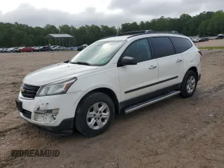 2015 Chevrolet Traverse LS z VIN 1GNKVFED4FJ239618, wystawiony jako Copart lot #58653915 z przebiegiem Nie podano mil oraz Szkoda całkowita • Salvage title. Historia ofert i sprzedaży dostępna na DreamBid. Obrazek 1.