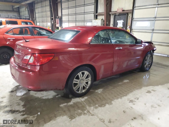 2008 Chrysler Sebring Limited with VIN 1C3LC65M58N237623, listed as a Copart auction lot 43116315 with 92,563 mi miles and Salvage Title. Bid and sale history available at carsss.com. Image 3.