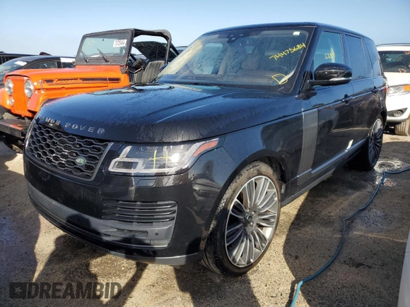 2022 Land Rover Range Rover Westminster with VIN SALGS2RU9NA462500, listed as a Copart auction lot 74475684 with 22,817 mi miles and Non repairable. Bid and sale history available at DreamBid. Image 1.