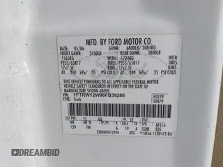 2006 Ford F-150 XLT с VIN 1FTRW12W96FB39286, выставлен на аукционе IAAI как лот 42608416 с пробегом 197 208 миль миль и . История ставок и продаж доступна на DreamBid. Изображение 9.
