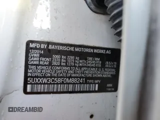 2015 BMW X4 xDrive28i with VIN 5UXXW3C58F0M88241, listed as a Copart auction lot 66591742 with 95,658 mi miles. Bid and sale history available at carsss.com. Image 10.