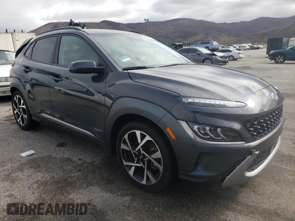 2023 Hyundai Kona Limited with VIN KM8K53A37PU994388, listed as a Copart auction lot 44437715 with 26,484 mi miles and Salvage Title. Bid and sale history available at carsss.com. Image 4.