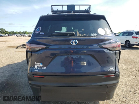 2024 Toyota Sienna XLE with VIN 5TDJSKFC5RS117675, listed as a Copart auction lot 59959235 with 21,541 mi miles and Non repairable. Bid and sale history available at DreamBid. Image 6.