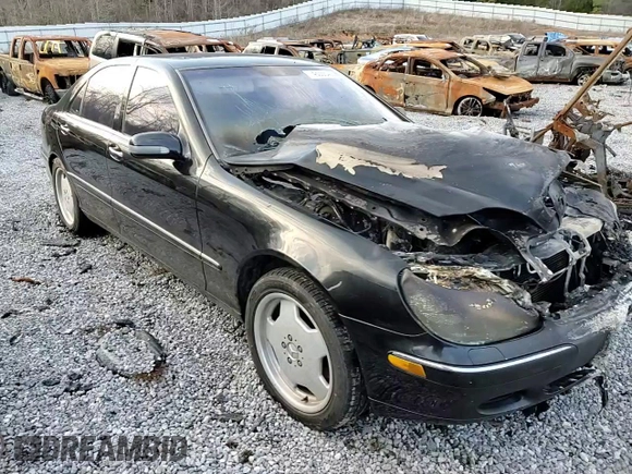 2002 Mercedes-Benz S-Class 5.0L with VIN WDBNG75J72A274447, listed as a Copart auction lot 45355435 with 0 mi miles and Salvage Title. Bid and sale history available at carsss.com. Image 11.