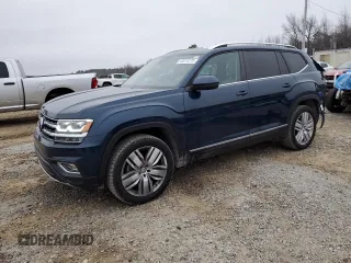 2019 Volkswagen Atlas SEL z VIN 1V2ER2CA7KC607587, wystawiony jako Copart lot #43619275 z przebiegiem 125 184 mil mil oraz Czysty tytuł • Clean title. Historia ofert i sprzedaży dostępna na DreamBid. Obrazek 1.