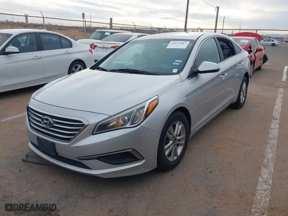 2016 Hyundai Sonata 2.4L SE with VIN 5NPE24AF5GH349582, listed as a IAAI auction lot 41623867 with 131,502 mi miles. Bid and sale history available at carsss.com. Image 16.