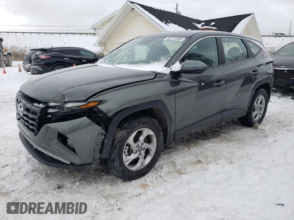 2022 Hyundai Tucson SE with VIN 5NMJACAE0NH025579, listed as a Copart auction lot 46272365 with 34,491 mi miles and Salvage Title. Bid and sale history available at carsss.com. Image 1.