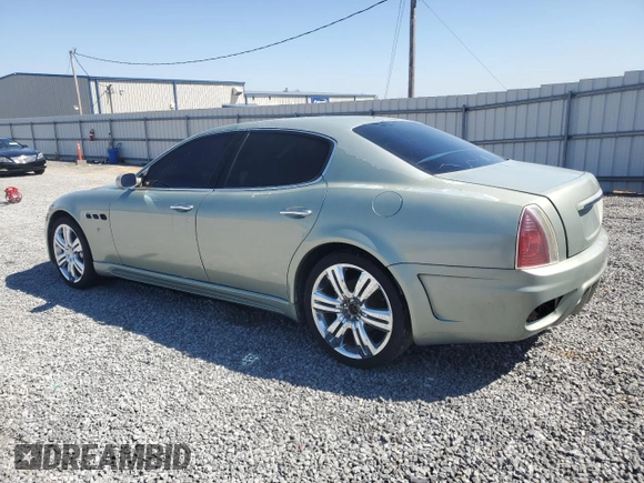 2005 Maserati Quattroporte z VIN ZAMCE39A650019263, wystawiony jako Copart lot #48780445 z przebiegiem Nie podano mil oraz Czysty tytuł • Clean title. Historia ofert i sprzedaży dostępna na DreamBid. Obrazek 2.