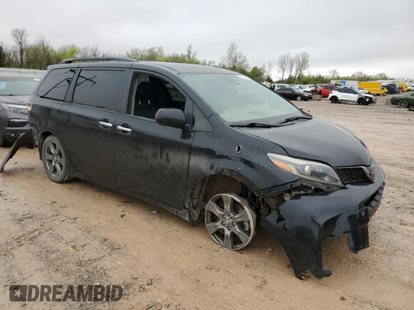 2018 Toyota Sienna SE with VIN 5TDXZ3DC8JS927529, listed as a Copart auction lot 51646955 with 94,757 mi miles and Salvage title. Bid and sale history available at DreamBid. Image 4.