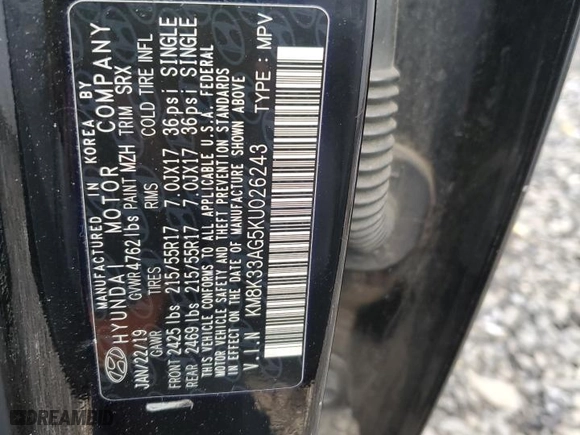 2019 Hyundai Kona Electric Limited with VIN KM8K33AG5KU026243, listed as a Copart auction lot 89091655 with 186,315 mi miles and Salvage Title. Bid and sale history available at carsss.com. Image 13.