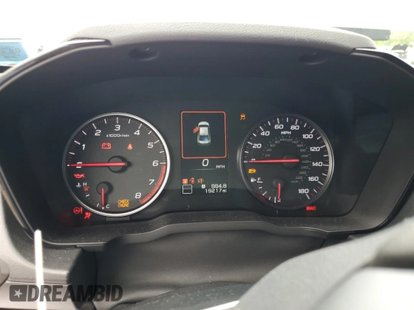 2023 Subaru WRX Premium with VIN JF1VBAF61P9809987, listed as a Copart auction lot 58935475 with 19,217 mi miles and Salvage title. Bid and sale history available at DreamBid. Image 9.