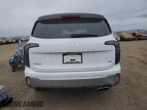 2023 Kia Telluride SX X-Line with VIN 5XYP5DGC1PG329916, listed as a Copart auction lot 83981644 with 21,681 mi miles and Salvage title. Bid and sale history available at DreamBid. Image 6.