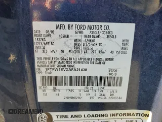 2010 Ford F-150 XL with VIN 1FTFW1EVXAFA21438, listed as a Copart auction lot 53559015 with 214,526 mi miles and Clean Title. Bid and sale history available at carsss.com. Image 12.