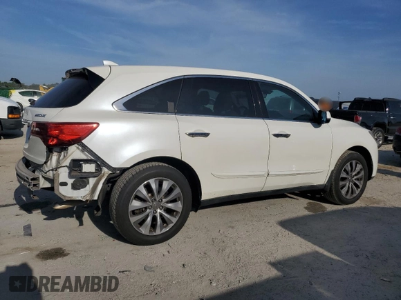 2014 Acura MDX Tech Pkg with VIN 5FRYD3H42EB009760, listed as a Copart auction lot 52945005 with 209,078 mi miles and Salvage Title. Bid and sale history available at carsss.com. Image 3.