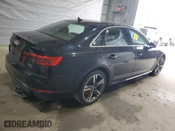 2017 Audi A4 Premium Plus with VIN WAUENAF44HN009318, listed as a Copart auction lot 57634515 with 53,636 mi miles and Salvage title. Bid and sale history available at DreamBid. Image 3.