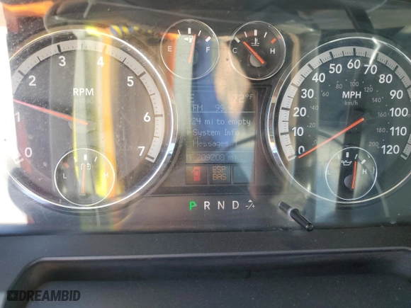 2009 Dodge Ram 1500 SLT with VIN 1D3HB16P89J503717, listed as a Copart auction lot 72708244 with 209,208 mi miles and Salvage Title. Bid and sale history available at carsss.com. Image 9.