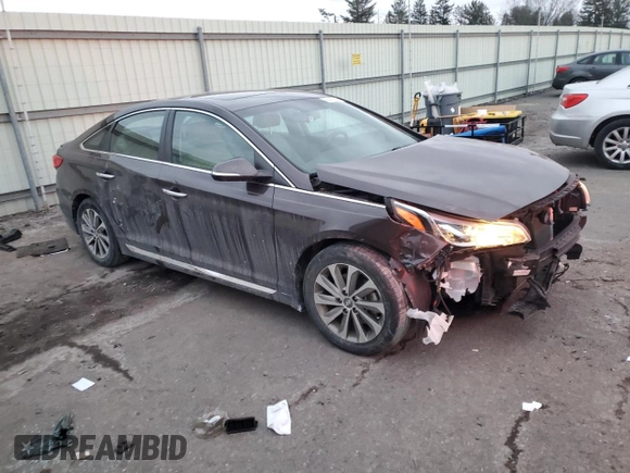 2017 Hyundai Sonata Sport with VIN 5NPE34AF4HH453107, listed as a Copart auction lot 88960945 with 82,082 mi miles and Salvage Title. Bid and sale history available at DreamBid. Image 4.