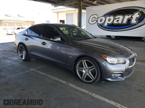 2017 Infiniti Q50 Premium with VIN JN1EV7AP0HM730543, listed as a Copart auction lot 59337725 with 73,230 mi miles and Salvage title. Bid and sale history available at DreamBid. Image 4.