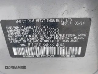 2014 Subaru Impreza Wagon 2.0i Sport Premium with VIN JF1GPAL64E8314040, listed as a IAAI auction lot 41925026 with 115,983 mi miles. Bid and sale history available at carsss.com. Image 9.