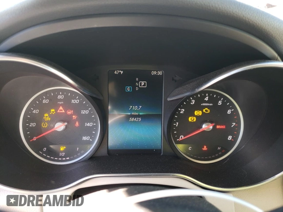 2019 Mercedes-Benz C 300 with VIN 55SWF8EB1KU297185, listed as a Copart auction lot 47410205 with 58,425 mi miles and Salvage Title. Bid and sale history available at carsss.com. Image 9.