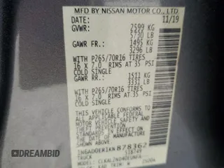 2019 Nissan Frontier SV z VIN 1N6AD0ER1KN878362, wystawiony jako Copart lot #50364725 z przebiegiem 28 677 mil mil oraz Nie do naprawy. Historia ofert i sprzedaży dostępna na DreamBid. Obrazek 15.