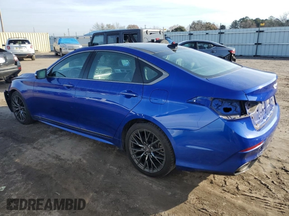 2020 Genesis G80 3.8L with VIN KMTFN4JE6LU328793, listed as a Copart auction lot 42921135 with 61,063 mi miles and Salvage Title. Bid and sale history available at DreamBid. Image 2.