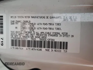 2021 Toyota Tacoma SR with VIN 3TYRX5GN9MT015377, listed as a Copart auction lot 41599895 with 114,659 mi miles and Salvage title. Bid and sale history available at DreamBid. Image 12.
