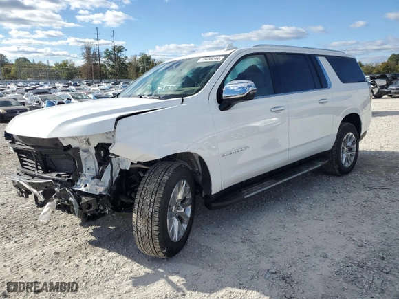 2024 Chevrolet Suburban Premier with VIN 1GNSKFKD0RR332736, listed as a Copart auction lot 75456244 with 297 mi miles and Salvage Title. Bid and sale history available at carsss.com. Image 1.