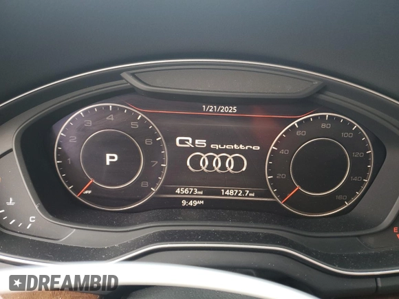 2018 Audi Q5 Premium Plus with VIN WA1BNAFY3J2051831, listed as a Copart auction lot 88933845 with 45,673 mi miles and Salvage Title. Bid and sale history available at carsss.com. Image 9.