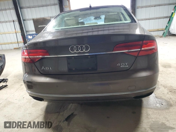 2015 Audi A8 L 4.0T with VIN WAU32AFD0FN032818, listed as a Copart auction lot 43286465 with 125,798 mi miles and Salvage Title. Bid and sale history available at carsss.com. Image 6.