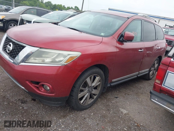 2014 Nissan Pathfinder Platinum z VIN 5N1AR2MM9EC602965, wystawiony jako IAAI lot #42289870 z przebiegiem 217 519 mil mil oraz . Historia ofert i sprzedaży dostępna na DreamBid. Obrazek 2.