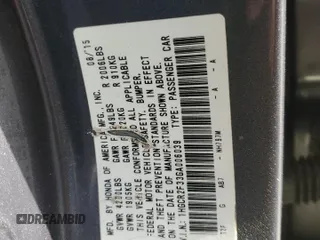 2016 Honda Accord Sedan LX with VIN 1HGCR2F33GA006039, listed as a Copart auction lot 52816994 with 177,019 mi miles and Salvage Title. Bid and sale history available at carsss.com. Image 12.