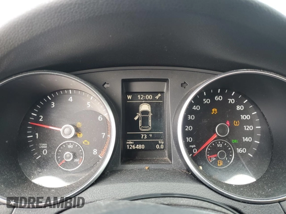 2012 Volkswagen Golf with VIN WVWDB7AJ7CW293540, listed as a Copart auction lot 60747205 with 126,480 mi miles and Clean title. Bid and sale history available at DreamBid. Image 9.