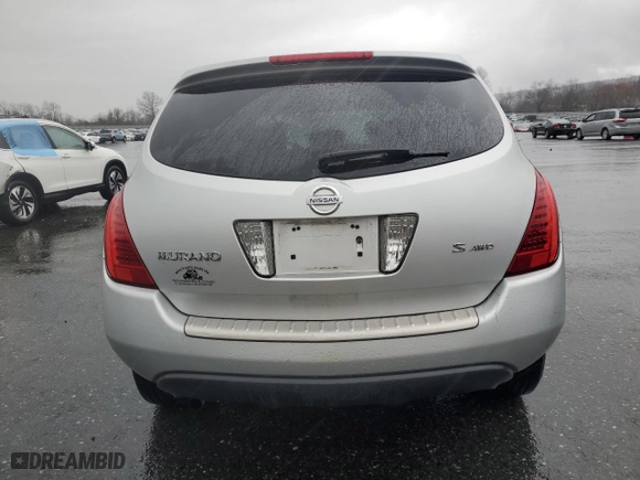 2006 Nissan Murano S with VIN JN8AZ08W96W537849, listed as a Copart auction lot 83966344 with 168,028 mi miles and Salvage Title. Bid and sale history available at carsss.com. Image 6.